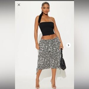 Fashion Nova Gray Leopard Print Shorts